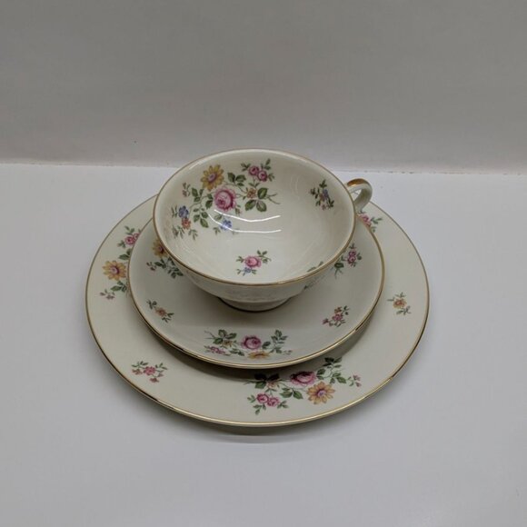 Thomas Rosenthal Germany Floral Trio Set With Gold Trim - Cup Saucer & Plate - Picture 2 of 16